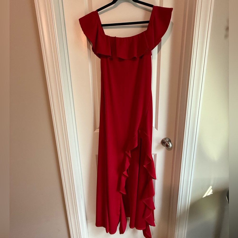 Fashion Nova Scarlet Red Off The Shoulder Dress